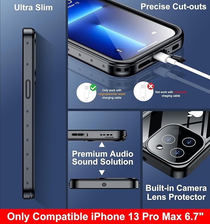 SPIDERCASE Only Designed for iPhone 13 Pro Max Case Waterproof, Built-in Lens & - Image 6