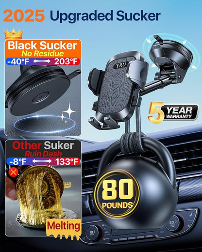 YRU True Upgrade for Safety Car Phone Holder Mount Patent & Military-Grade - Image 2