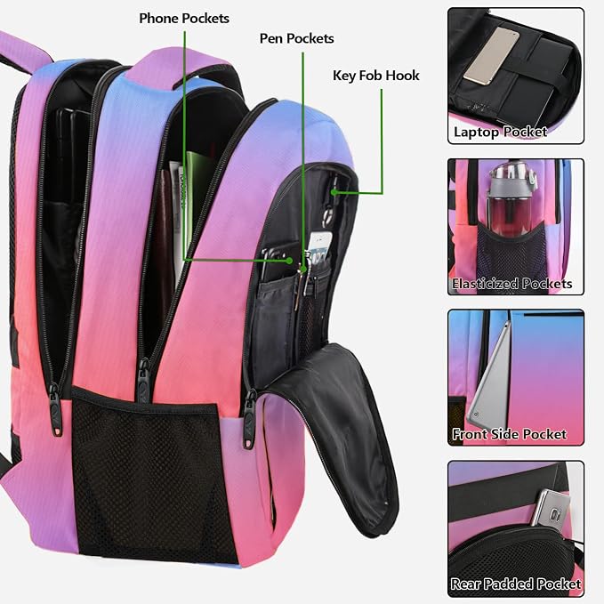 MATEIN Fashion Laptop Backpack 15.6 Inch, Anti Theft Slim Travel Backpack - Image 4