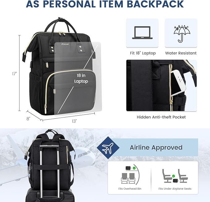 LOVEVOOK Extra Large Travel Laptop Backpack Women, 18 Inch Womens Work Backpack - Image 3
