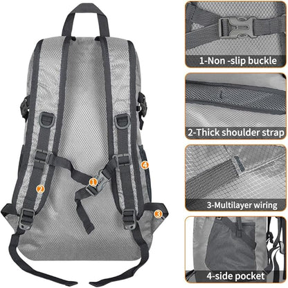 30L Large capacity Lightweight Packable Foldable Backpack，women and men Hiking - Image 4