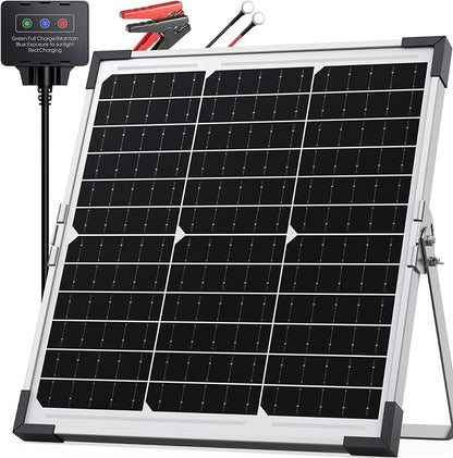 20W Solar Battery Charger & Maintainer, 12V Waterproof Trickle Charger Kit by Callsun