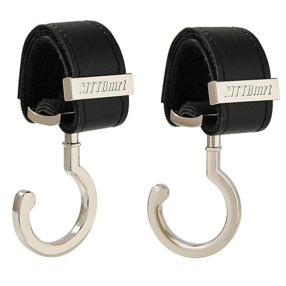 2 Pack Stroller Hooks, Strong Synthetic Leather Hook-and-Loop by MTTBmrt