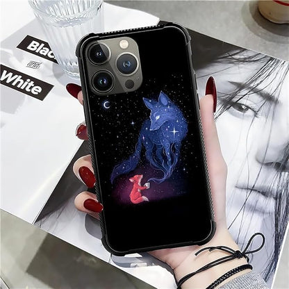 for iPhone 12 Pro Max Case, Galaxy Fox Wolf Pattern Graphic Design Girl Boy - Image 7