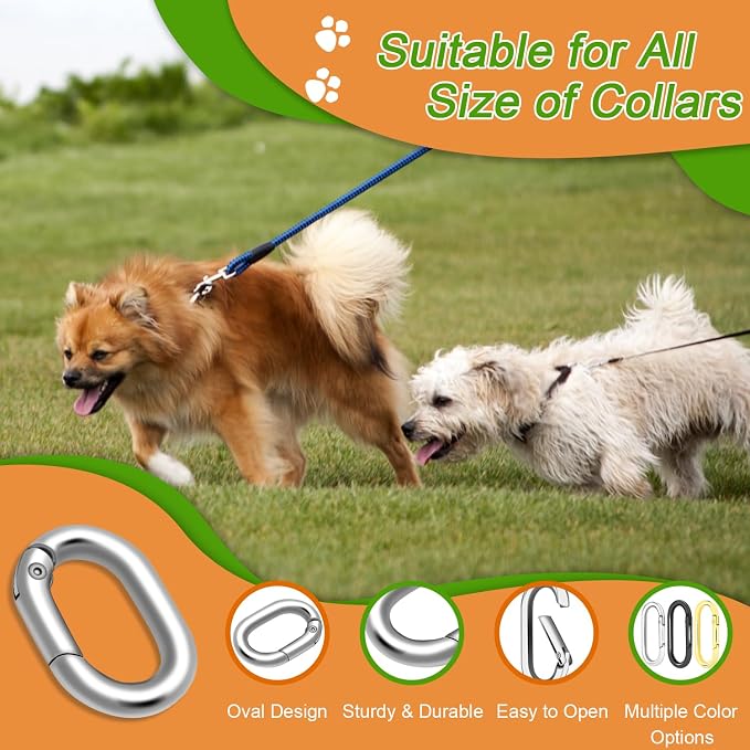 CooBigo 10Pack 3/4 Inch Small Oval Carabiner, Metal Spring Tiny Carabiner Clips - Image 3