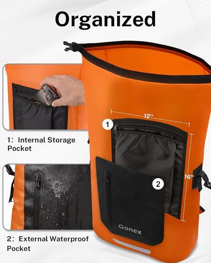 Gonex Ultralight Waterproof TPU Backpack, 55L Roll Top Dry Bag - Image 5