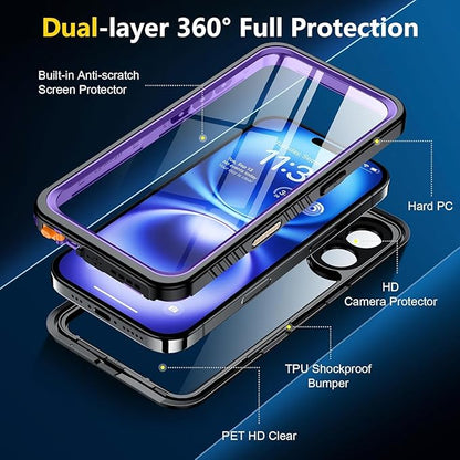 SPIDERCASE for iPhone 16 Waterproof Case, Built-in Screen Protector, 12FT - Image 5