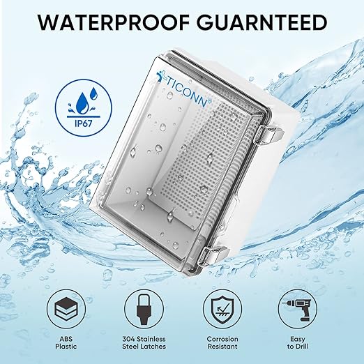 TICONN Outdoor Electrical Box Waterproof, Junction Box IP67 ABS Plastic - Image 3