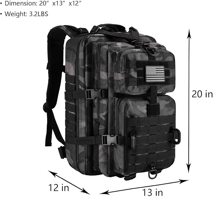 Hannibal Tactical MOLLE Assault Pack, Tactical Backpack Military Army Camping - Image 2