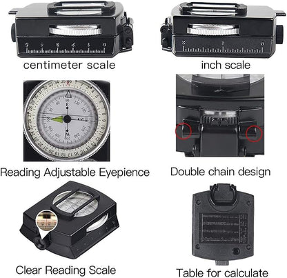 COSTIN Multifunctional Compass, Metal Military Waterproof High Accuracy Compass - Image 3