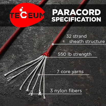 TECEUM 5/32" Paracord Rope 1000 – 1000ft / 200ft / 100ft / 50ft – Tactical - Image 2