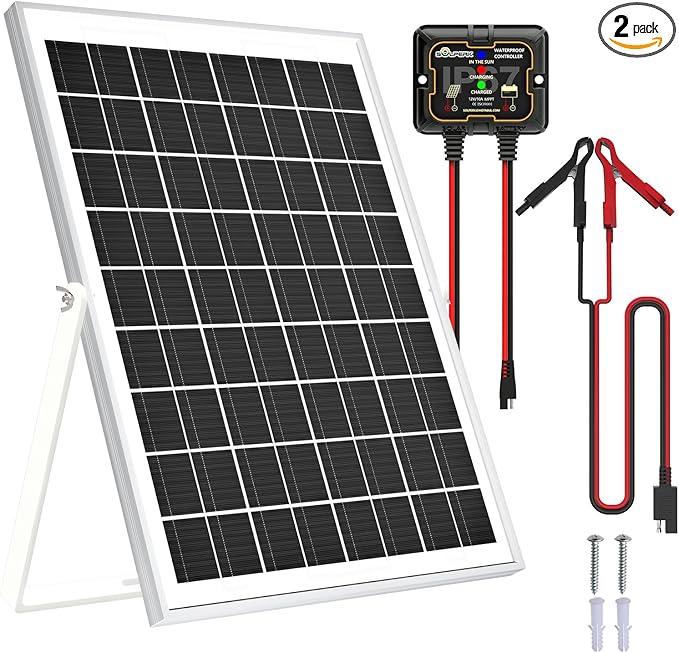 SOLPERK Solar Panel Kit 10W 12V, Waterproof Solar Battery Trickle Charger by SOLPERK-WeNeverStop