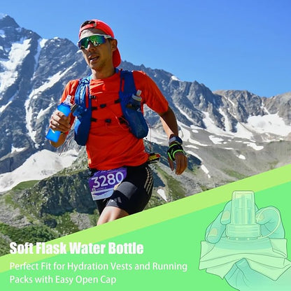 2PCS Running Vest Soft Flask, BPA-Free Soft Flasks 17oz/500ml TPU Collapsible - Image 4