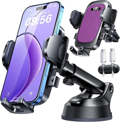 YRU Car Phone Holder Mount Dashboard Cell Phone Holder by YRU2026ProCarMount