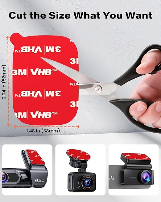 APPS2Car 8 Pcs 3M VHB Double Sided Adhesive Pads, 1.48" x 2.04" Square - Image 5