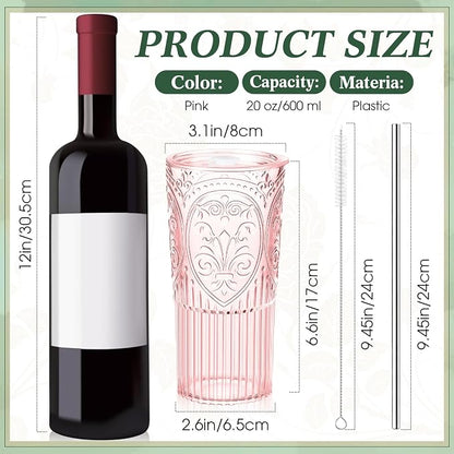 8 Set 20oz Vintage Plastic Tumbler - Image 2