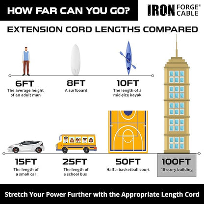 Iron Forge Cable Outdoor Brown Extension Cord 100 ft - Image 6