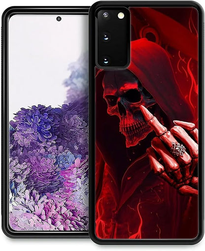 for Samsung Galaxy S20 Case, Gestures Funny Skull Pattern Graphic Design Girl by FKBRCL4U