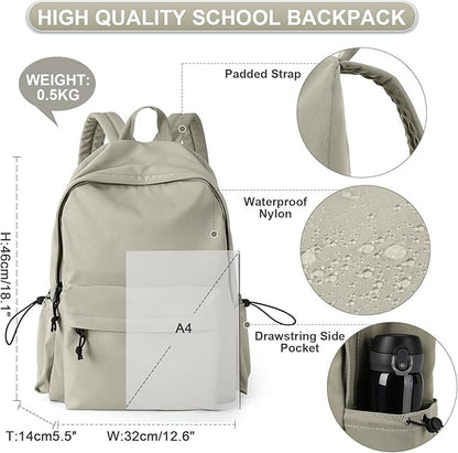 Purple School Backpack for Girls Water Resistant High School Book Bag Simple - Image 2