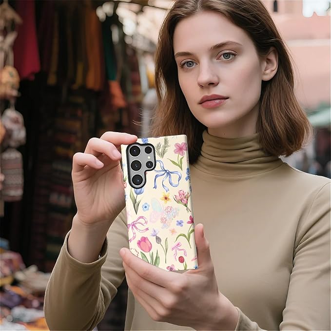 for Samsung Galaxy S23 Ultra Case, HL2 Aesthetic Flower Preppy Collage Hybrid 2 - Image 5