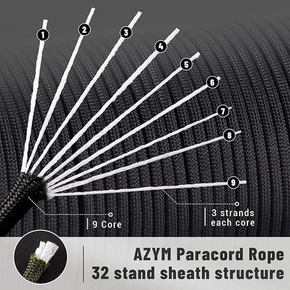 550 Paracord Rope, 100ft/330ft 9 Strand Parachute Cord 4mm, Tactical Paracord - Image 2