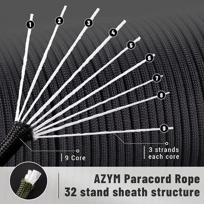550 Paracord Rope, 100ft/330ft 9 Strand Parachute Cord 4mm, Tactical Paracord - Image 2