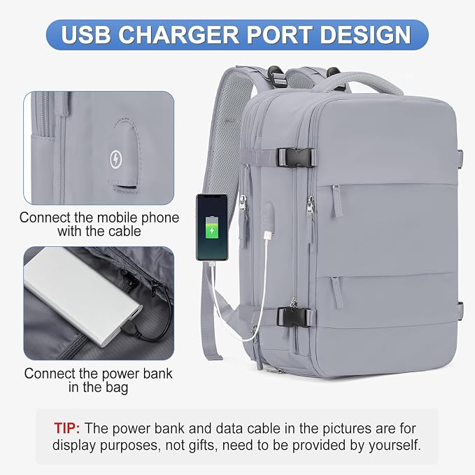 coofay Expandable Backpack For Traveling On Airplane Carry On Backpack Flight - Image 8
