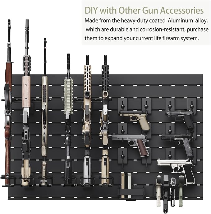 Gun Racks for Wall, Heavy-Duty Aluminium Slatwall Panels Gun Wall Mount Storage - Image 2