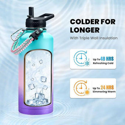 RAYMYLO Insulated Water Bottle 87 oz, Triple Wall Vacuum Stainless Steel - Image 2
