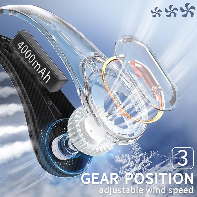 FrSara Neck Fan, Portable Personal Fan Strong Wind, Air Volume, 360° Cooling - Image 4