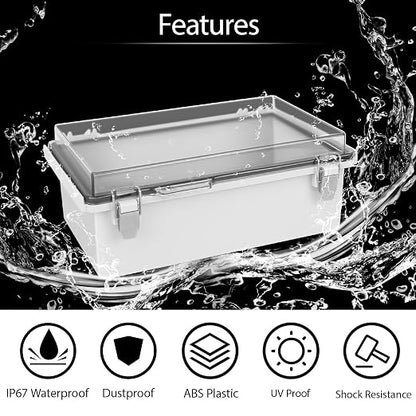 LeMotech Electrical Box, IP67 Waterproof Hinged Clear Cover Stainless Steel - Image 3