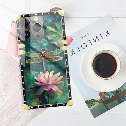 Compatible with iPhone 13 Pro Case, Colourful Dragonfly Pink Lily Pads Luxury - Image 7