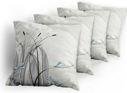 Ambesonne Dragonfly Decorative Throw Pillow Case Pack of 4, Dragonflies on - Image 5