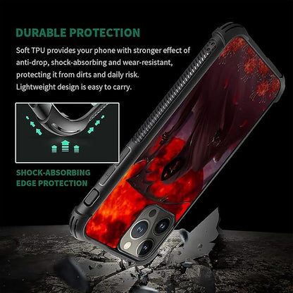 for iPhone 16 Pro Max Case, Death by The Red Moon Pattern Graphic Design Girl - Image 5