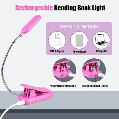 VAVOFO Rechargeable Book Light for Reading in Bed Kids, 7 LED Reading Light - Image 4
