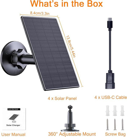 Zivif Solar Panel for Security Camera, 2W USB Solar Panel, Solar Charger - Image 6