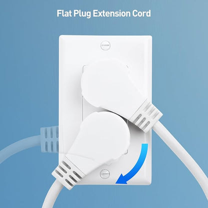 Cable Matters 2-Pack 16 AWG 360° Rotating Flat Plug Extension Cord - 6ft - Image 3