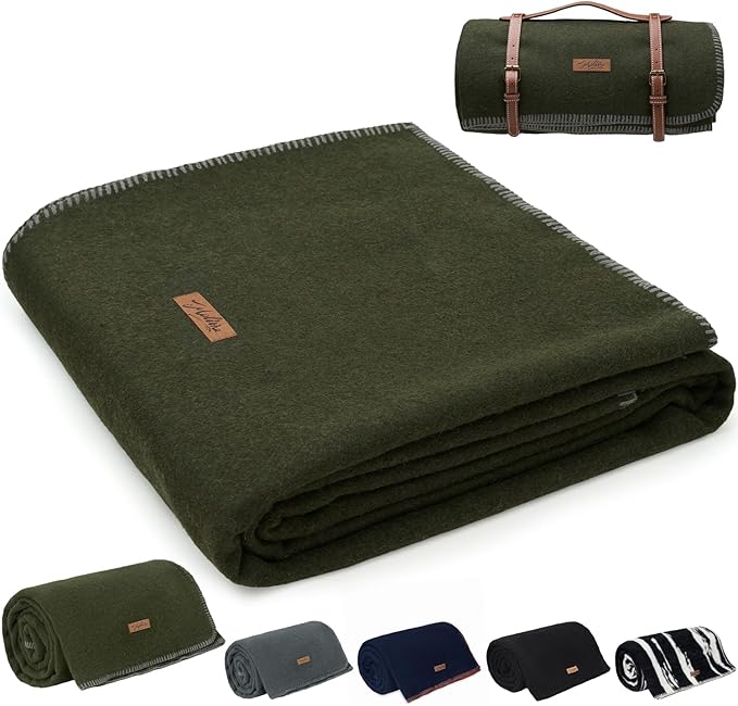 Molithe 100% Wool Blanket, Military Wool Blanket, Sporting Events, Survival by EmbraceCozyWarmthandUltimateComfort