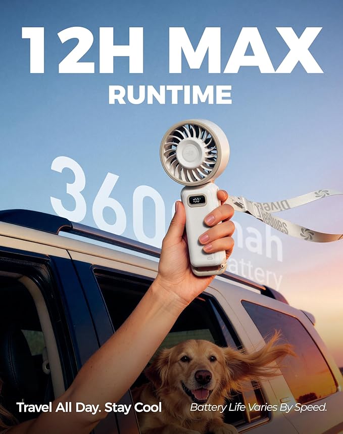 Diveblues Portable Turbo Fan, 100 Speed Handheld Fan - Image 4