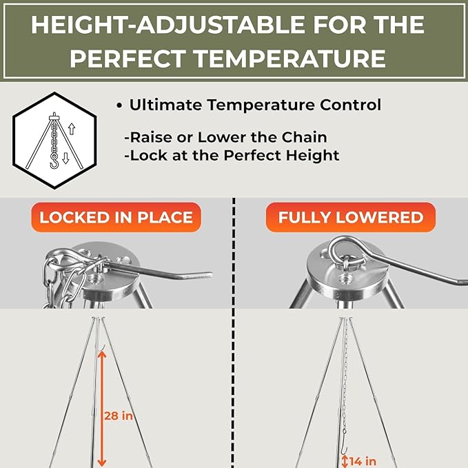 Tactiko Survival 33" Camping Tripod - Image 3