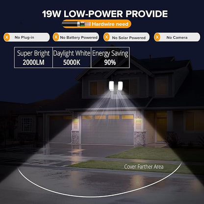UME 19W LED Flood Light Motion Sensor Outdoor, 2 Adjustable Head, IP65 - Image 2