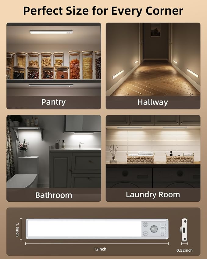 EZVALO Under Cabinet Lighting, 3500mAh Rechargeable Motion Sensor Light Indoor - Image 8