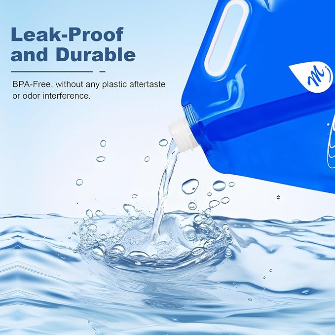 SOCATER Water Container Bags, 4 Packs BPA Free No-Leak Foldable Plastic 1.3 - Image 3