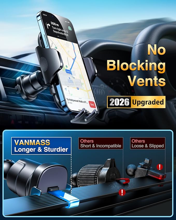 VANMASS Car Phone Holder Cell Phone Mount - Image 6