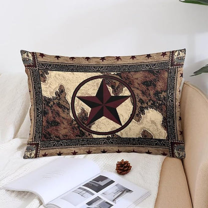 Western Texas Star Throw Pillow Covers Set of 2 Queen Size Rustic Vintage - Image 4