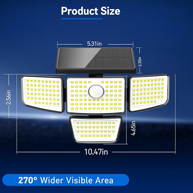 Adewalk 3000LM Solar Outdoor Lights - Image 4
