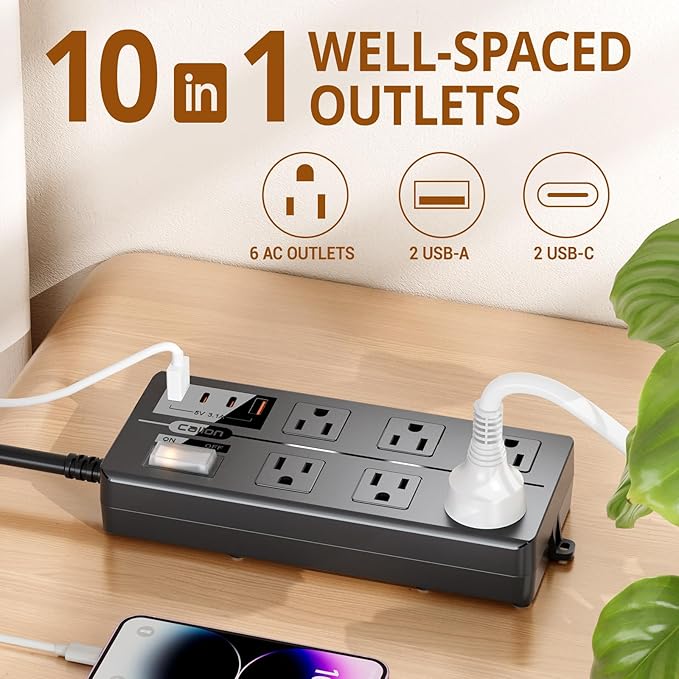 6FT Outdoor Waterproof Power Strip Surge Protector - Image 3