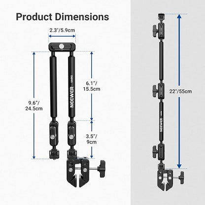 NEEWER Basics Magic Arm Table Stand, 55 cm Microphone Arm Overhead Mobile Phone - Image 8