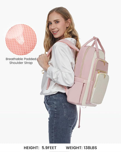 LOVEVOOK Laptop Backpack Purse for Women, 15.6" Laptop Bag for Travel - Image 4