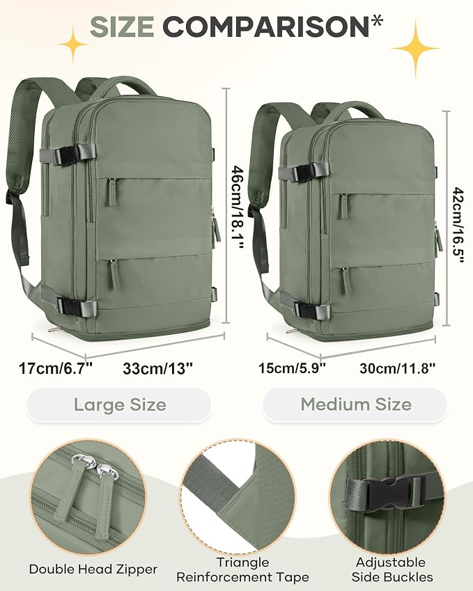 coofay Large Travel Backpack For Women Men Airline Approved Carry On Backpack - Image 3